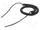 Wire: coiled; 2x0.35mm2; unshielded; PUR; black; 300V; 0.5m; 2m SIMECH