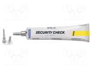 Paint; yellow; SECURITY CHECK ORIGINAL; 20÷70°C MARKAL