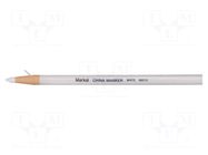 Marker: pencil; white; CHINA MARKER; Tip: cone MARKAL