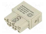 Connector: HDC; module; female; 10A; 250V; Han-Modular®; PIN: 12 HARTING