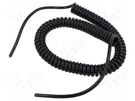 Wire: coiled; 2x0.5mm2; unshielded; PUR; black; 300V; 0.5m; 2m SIMECH