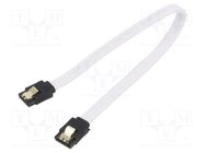 Cable: SATA; SATA plug,both sides; 0.3m; SATA III; white; 6Gbps SAVIO