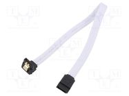 Cable: SATA; SATA plug,SATA plug angled; 0.3m; SATA III; white SAVIO