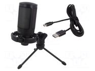 Microphone; black,red; USB A; wired; PnP; 1.8m; 60Hz÷18kHz; -40dB SAVIO