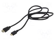 Cable; HDMI plug,mini HDMI plug; HDMI 1.4; Len: 1.5m; black; 30AWG SAVIO