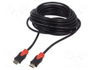 Cable; HDMI plug,both sides; HDMI 2.0; Len: 10m; black; 30AWG SAVIO