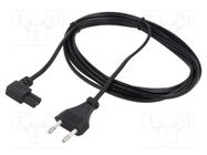 Cable; 2x0.75mm2; CEE 7/16 (C) plug,IEC C7 female angled; PVC SAVIO