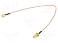 Cable; 50Ω; 0.3m; SMA male,SMA female; shielded; transparent; 12" MUELLER ELECTRIC