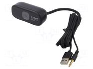 Webcam; black; Jack 3,5mm,USB A; PnP; 1.5m; clip; 59° SAVIO