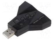 PC extension card: sound; stereo 7.1,USB 2.0; black; 30m SAVIO