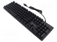 Keyboard; black,blue; USB A; wired,US layout; 1.8m SAVIO