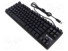 Keyboard; black,blue; USB A; wired,US layout; 1.8m SAVIO