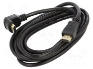 Cable; HDMI plug,HDMI plug 90° up/down; HDMI 2.0; Len: 3m; black SAVIO