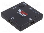 Switch; Support: 3D,Full HD 1080p; black; Input: HDMI socket x3 SAVIO