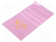 Protection bag; ESD; L: 200mm; W: 125mm; Thk: 75um; polyetylene; pink DESCO EUROPE