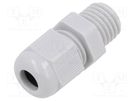 Cable gland; without nut; M12; 1.5; IP68; polyamide; light grey TE Connectivity
