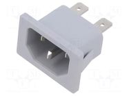 Connector: AC supply; socket; male; 10A; 250VAC; C14 (E); 1061 SCHURTER