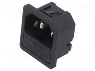 Male; for panel mounting,snap-in; 10A SCHURTER