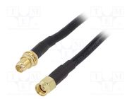 Cable; 50Ω; 10m; RP-SMA male,RP-SMA female; black; straight ONTECK