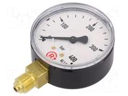 Manometer; 0÷400bar; G 1/4",bottom connection; 63mm; metal PNEUMAT