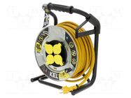 Extension lead; 3x2.5mm2; reel,with non-rotating sockets; 40m KEL