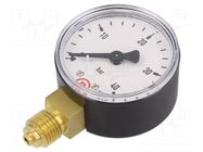 Manometer; 0÷40bar; G 1/4",bottom connection; 50mm; plastic PNEUMAT