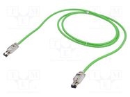 Patch cord; S/FTP; 5e; PVC; green; 2m; RJ45 plug,both sides; 22AWG SIEMENS