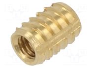 Threaded insert; brass; M3; BN 37915; L: 6.25mm; for plastic TAPPEX