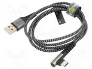 Cable; USB 2.0; USB A plug,USB C angled plug; 1m; 480Mbps Goobay