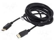 Cable; DisplayPort plug,HDMI plug; 3m; black Goobay