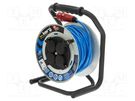 Extension lead; 3x1.5mm2; reel; Sockets: 4; PUR; blue; 20m; 16A KERG