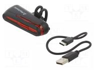 Torch: LED bike torch; 2.5h; 20lm; IPX4; RED LINE 2.0 MACTRONIC