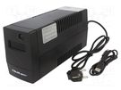 Power supply: UPS; 360W; 650VA; Uin: 140÷300V; 286x100x144mm; 7Ah QOLTEC