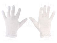 Protective gloves; ESD; M; Features: Breathable fabric; cotton ELME