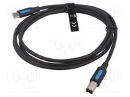 Cable; USB 2.0; USB B plug,USB C plug; nickel plated; 1.5m; black VENTION