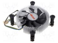 Heatsink: extruded; 12VDC; aluminium,copper; 56.9m3/h; H: 29.92mm Akasa