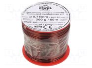 Coil wire; double coated enamelled; 0.75mm; 0.2kg; -65÷200°C INDEL