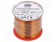 Coil wire; double coated enamelled; 0.3mm; 0.2kg; -65÷200°C INDEL