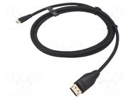 Cable; USB 2.0; USB A plug,USB C plug; nickel plated; 1m; black VENTION