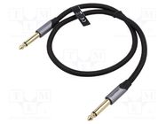 Cable; Jack 6,3mm plug,both sides; 3m; Plating: gold-plated; PVC VENTION