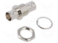 Adapter; BNC female,both sides; Insulation: POM; 50Ω; brass; 4GHz AMPHENOL RF