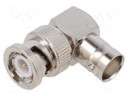 Adapter; BNC male,BNC female; Insulation: PTFE; 50Ω; brass; 4GHz AMPHENOL RF