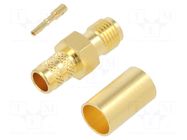 Connector: SMA; plug; female; straight; 50Ω; soldering,crimped AMPHENOL RF