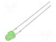 LED; 3mm; yellow green; 68÷100mcd; 100°; Front: convex; 2.1÷2.6V OPTOSUPPLY