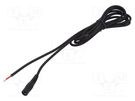 Cable; 1x1mm2; wires,DC 5,5/2,5 socket; straight; black; 2m WEST POL
