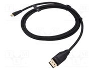 Cable; USB 2.0; USB A plug,USB B micro plug; nickel plated; 3m VENTION