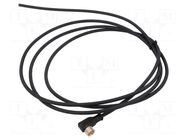 Cable: for sensors/automation; M8; PIN: 3; angled; 2m; plug; 4A; 0800 LUTRONIC