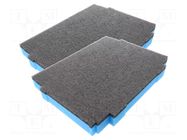 Foam insert; graphite-blue; 386x286x40mm; 2pcs. LeanFoam