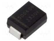 Diode: rectifying; SMD; 600V; 5A; SMB; Ufmax: 1.2V; Ir: 9uA; reel,tape SMC DIODE SOLUTIONS