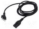Cable; 3x0.75mm2; CEI 23-50 (L) plug,IEC C13 female; PVC; 1.5m TASKER